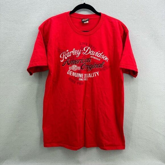 Harley Davidson Men's Red Harley-Davidson Bonnie and Clyde T-Shirt Size Large - Picture 8 of 8